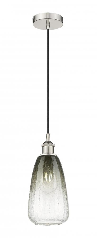 Brookhaven Almond - 1 Light - 6 inch - Polished Nickel - Cord hung - Mini Pendant