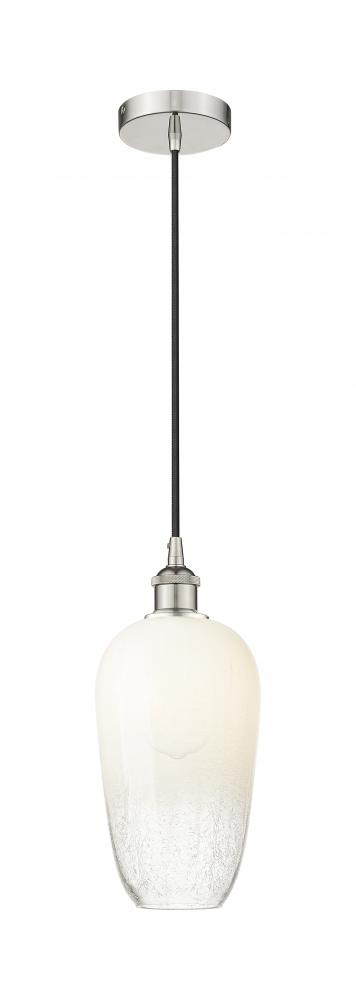 Brookhaven Flute - 1 Light - 7 inch - Polished Nickel - Cord hung - Mini Pendant