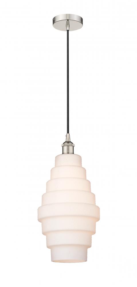 Cascade - 1 Light - 8 inch - Polished Nickel - Cord hung - Mini Pendant