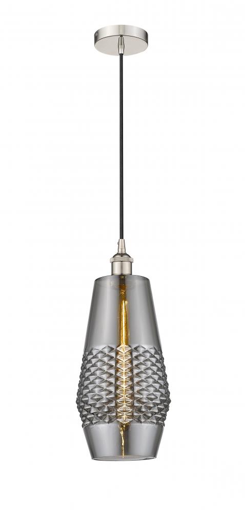 Windham - 1 Light - 7 inch - Polished Nickel - Cord hung - Mini Pendant