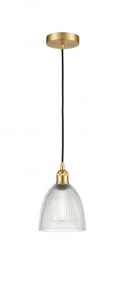 Castile - 1 Light - 6 inch - Satin Gold - Cord hung - Mini Pendant