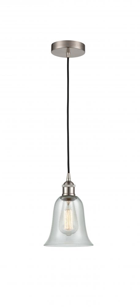 Hanover - 1 Light - 6 inch - Brushed Satin Nickel - Cord hung - Mini Pendant