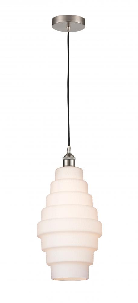 Cascade - 1 Light - 8 inch - Brushed Satin Nickel - Cord hung - Mini Pendant