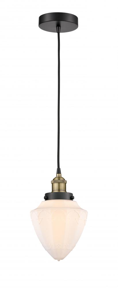 Bullet - 1 Light - 7 inch - Black Antique Brass - Cord hung - Mini Pendant