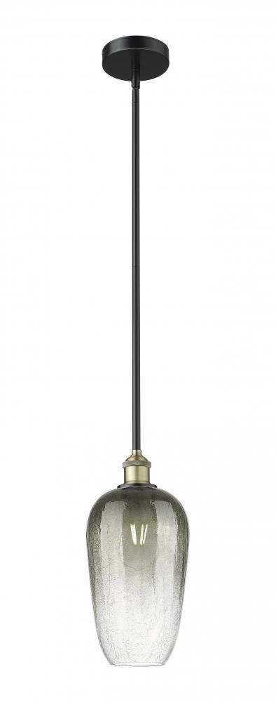 Brookhaven Flute - 1 Light - 7 inch - Black Antique Brass - Stem hung - Mini Pendant