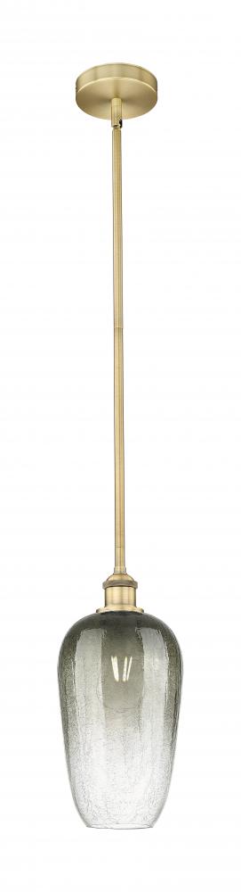Brookhaven Flute - 1 Light - 7 inch - Brushed Brass - Stem hung - Mini Pendant