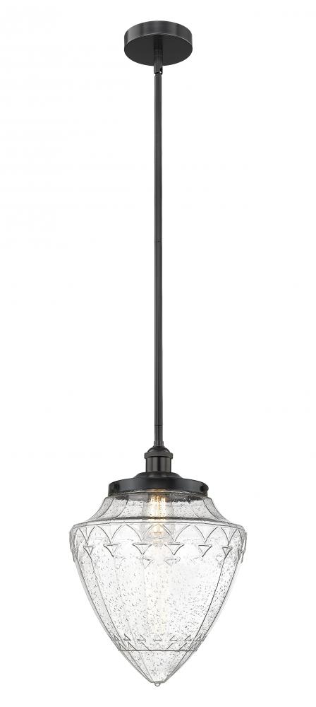 Bridgeton - 1 Light - 12 inch - Matte Black - Stem Hung - Mini Pendant