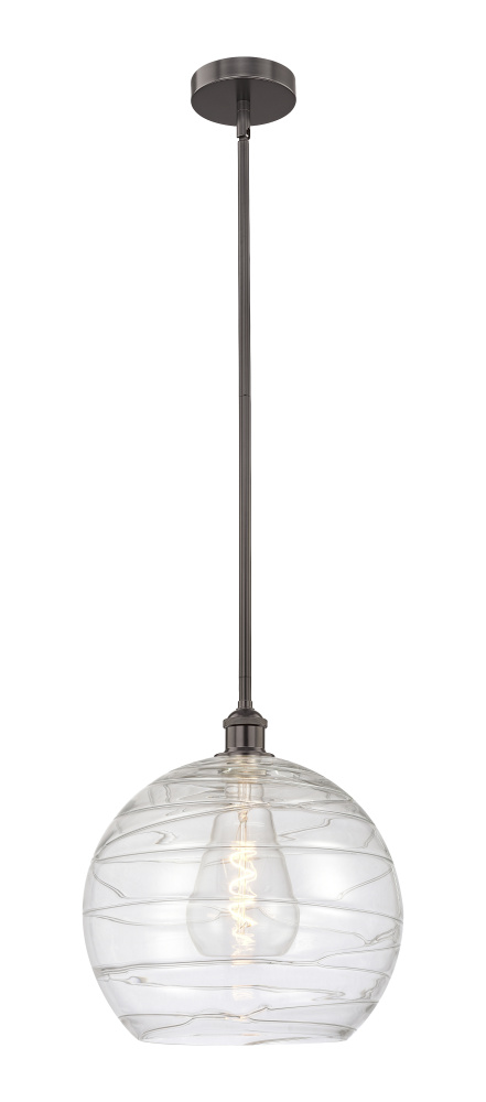 Athens Deco Swirl - 1 Light - 14 inch - Oil Rubbed Bronze - Stem hung - Mini Pendant