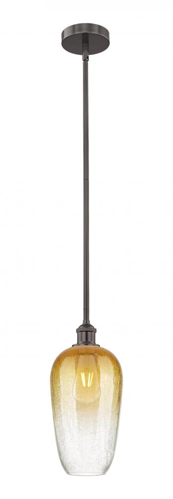 Brookhaven Flute - 1 Light - 7 inch - Oil Rubbed Bronze - Stem hung - Mini Pendant