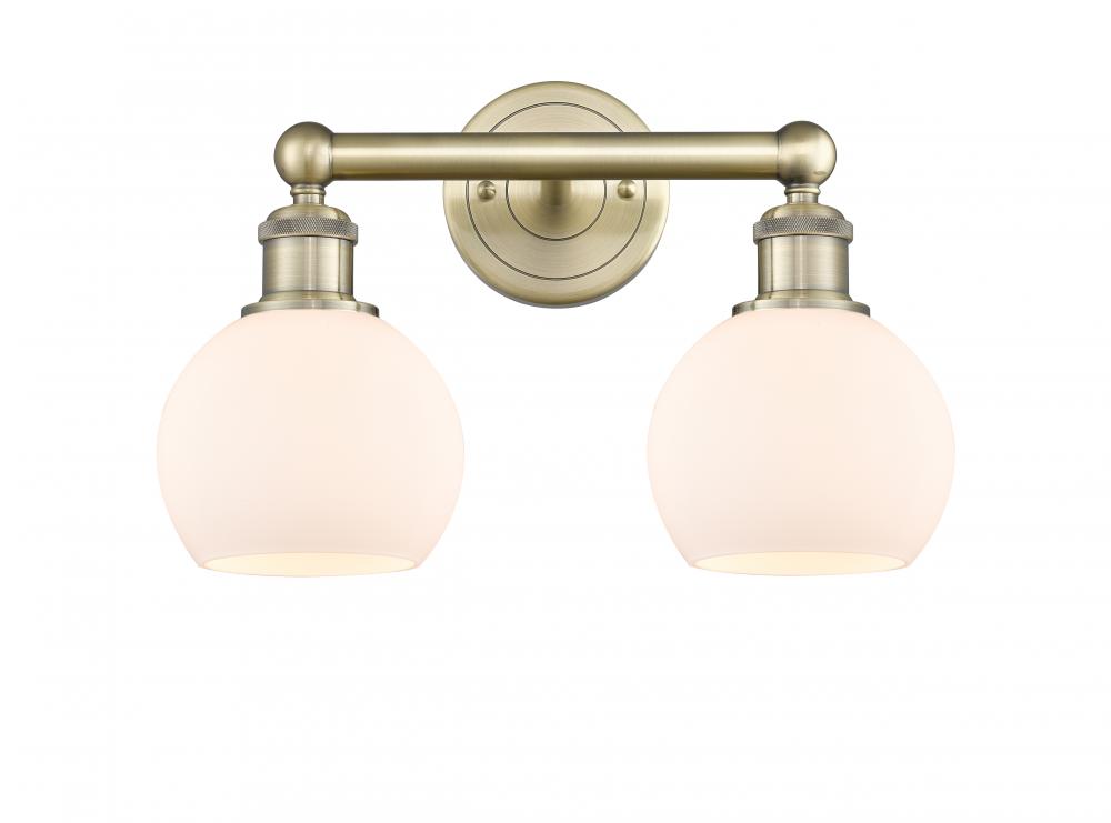 Athens - 2 Light - 15 inch - Antique Brass - Bath Vanity Light