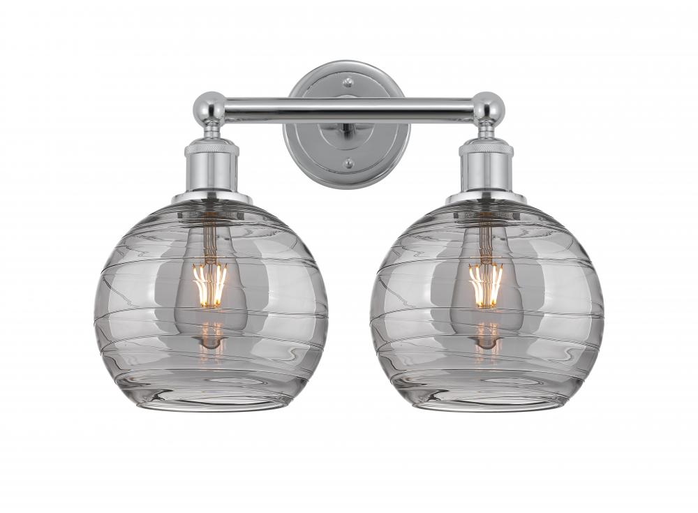 Athens Deco Swirl - 2 Light - 17 inch - Polished Chrome - Bath Vanity Light