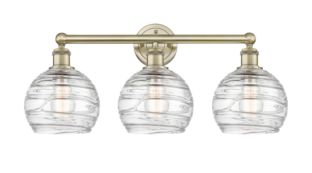 Athens Deco Swirl - 3 Light - 26 inch - Antique Brass - Bath Vanity Light
