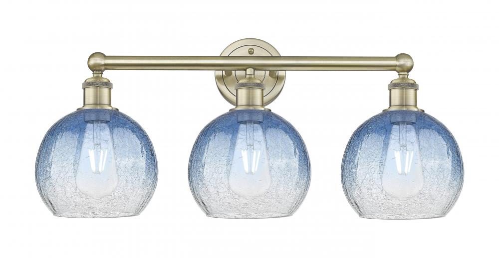 Brookhaven Globe - 3 Light - 26 inch - Antique Brass - Bath Vanity Light