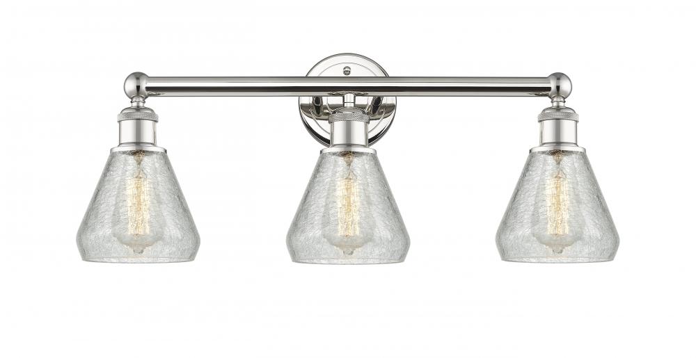 Conesus - 3 Light - 24 inch - Polished Nickel - Bath Vanity Light