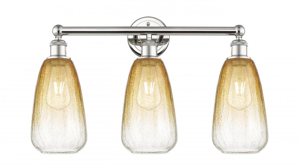 Brookhaven Almond - 3 Light - 24 inch - Polished Nickel - Bath Vanity Light