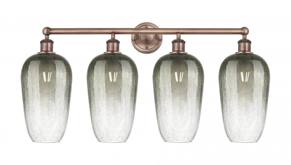 Brookhaven Flute - 4 Light - 34 inch - Antique Copper - Bath Vanity Light