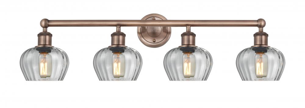 Fenton - 4 Light - 34 inch - Antique Copper - Bath Vanity Light
