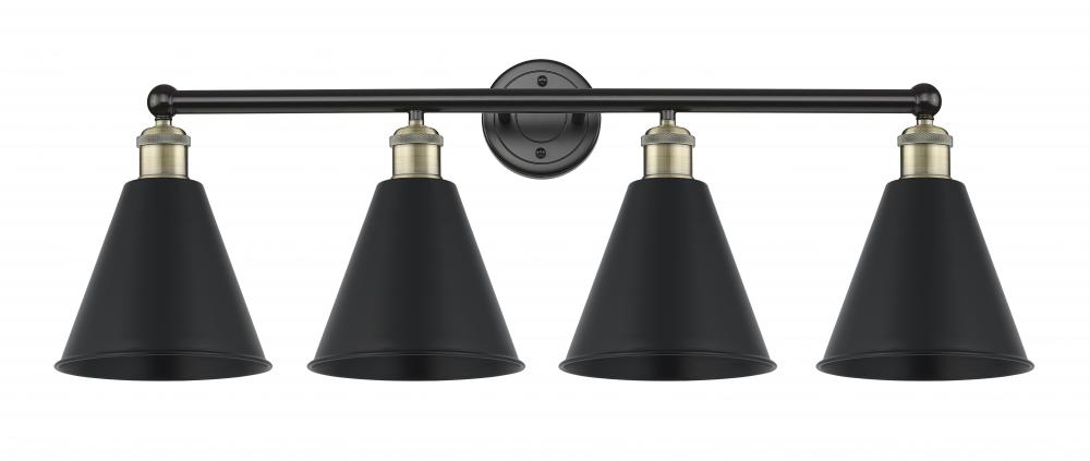 Berkshire - 4 Light - 35 inch - Black Antique Brass - Bath Vanity Light