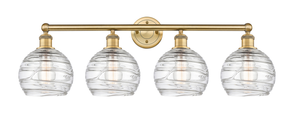 Athens Deco Swirl - 4 Light - 35 inch - Brushed Brass - Bath Vanity Light