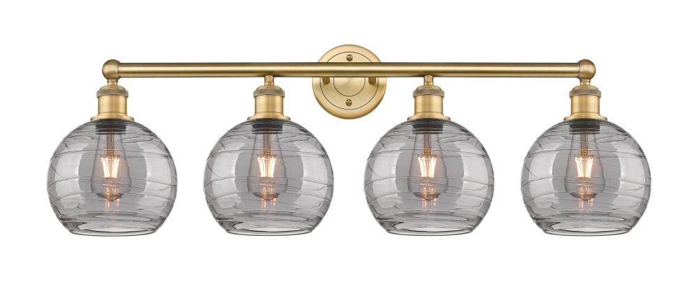 Athens Deco Swirl - 4 Light - 35 inch - Brushed Brass - Bath Vanity Light