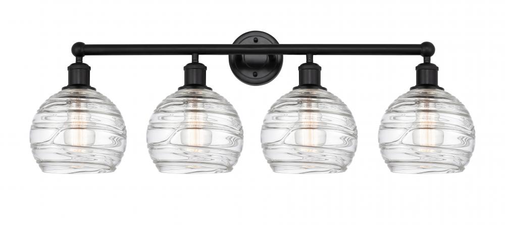 Athens Deco Swirl - 4 Light - 35 inch - Matte Black - Bath Vanity Light