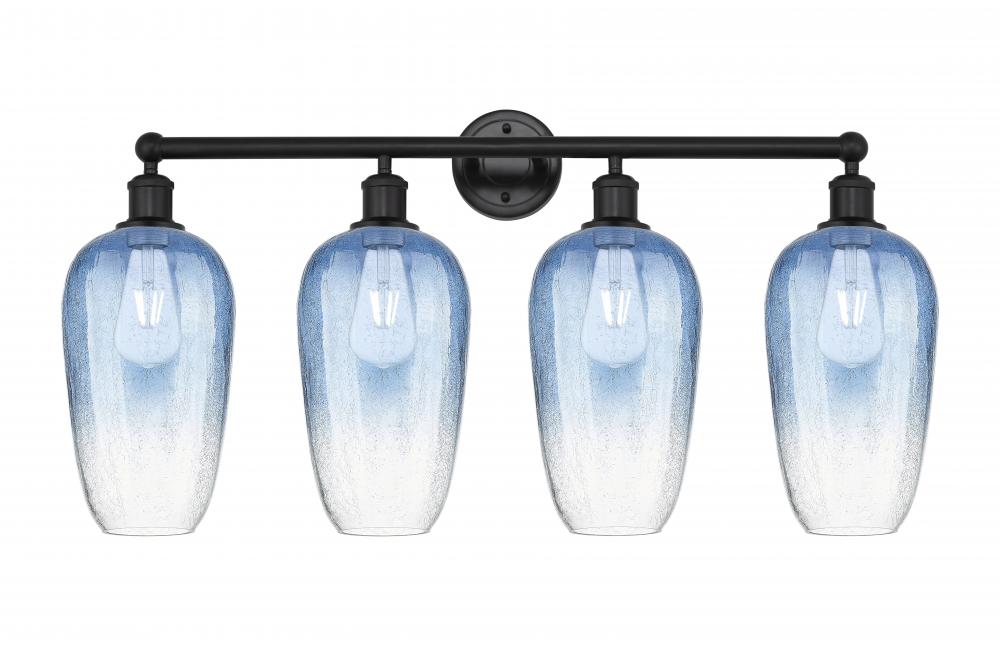 Brookhaven Flute - 4 Light - 34 inch - Matte Black - Bath Vanity Light