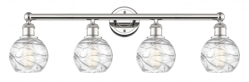 Athens Deco Swirl - 4 Light - 33 inch - Polished Nickel - Bath Vanity Light