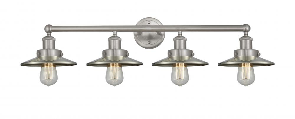 Railroad - 4 Light - 35 inch - Brushed Satin Nickel - Bath Vanity Light