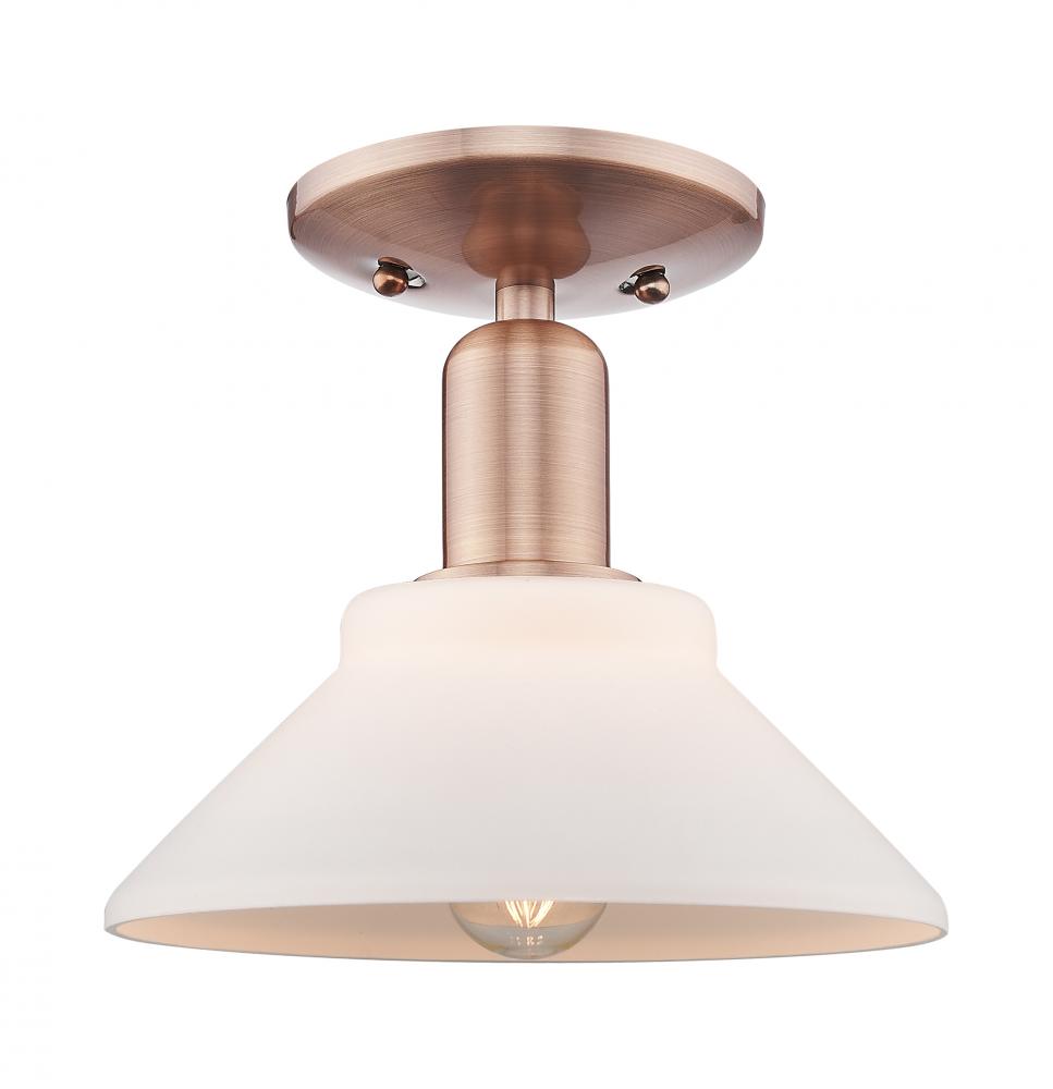 Orwell - 1 Light - 8 inch - Antique Copper - Semi-Flush Mount