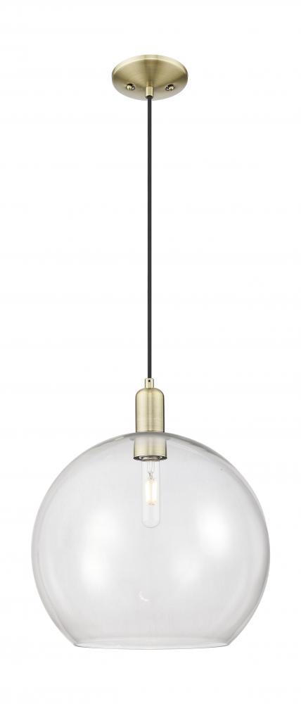 Athens - 1 Light - 14 inch - Antique Brass - Cord hung - Mini Pendant