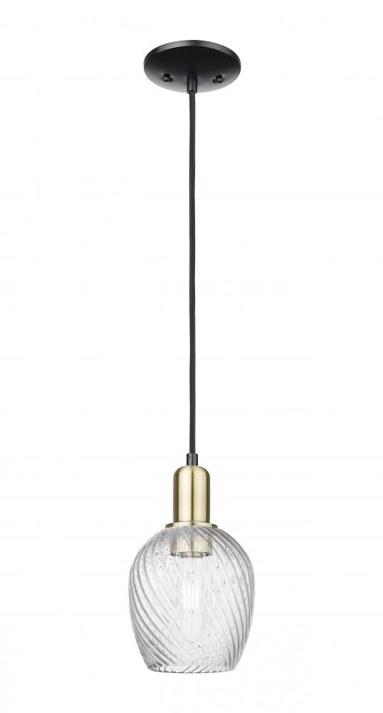Salina - 1 Light - 6 inch - Black Antique Brass - Cord hung - Mini Pendant