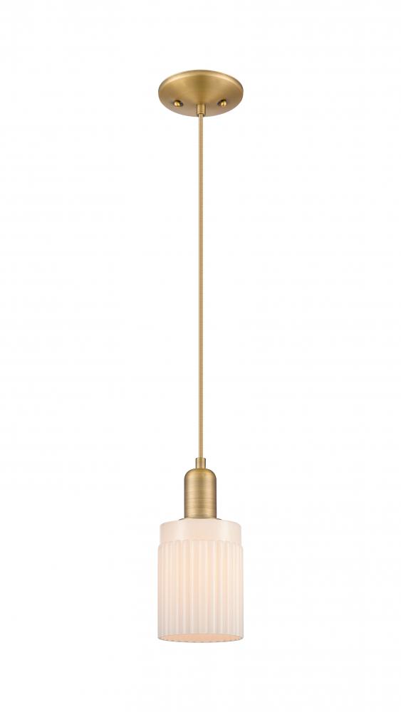 Hadley - 1 Light - 5 inch - Brushed Brass - Cord hung - Mini Pendant