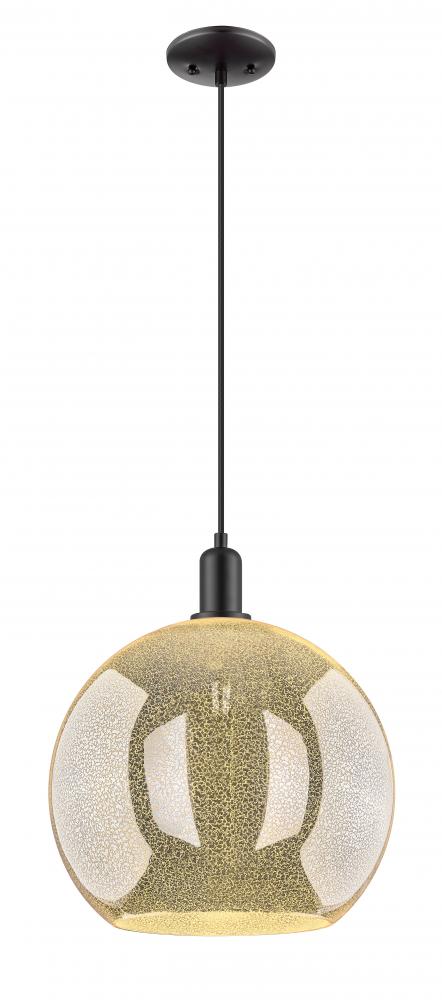 Athens - 1 Light - 14 inch - Matte Black - Cord hung - Mini Pendant
