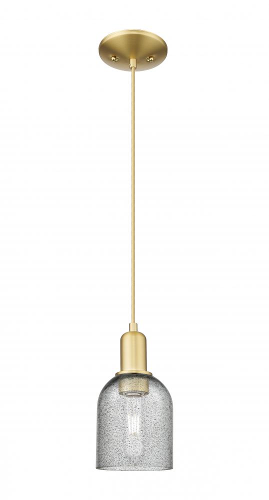 Caledonia - 1 Light - 5 inch - Satin Gold - Cord hung - Mini Pendant