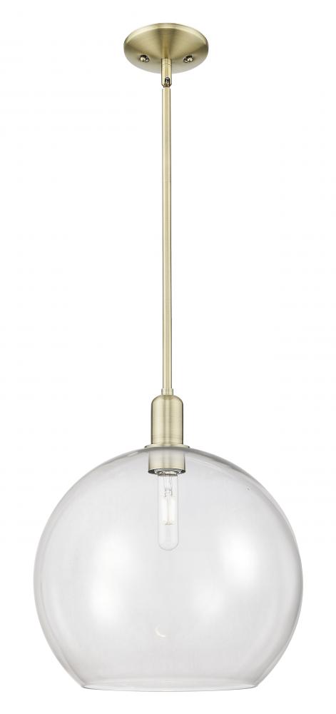 Athens - 1 Light - 14 inch - Antique Brass - Stem hung - Mini Pendant