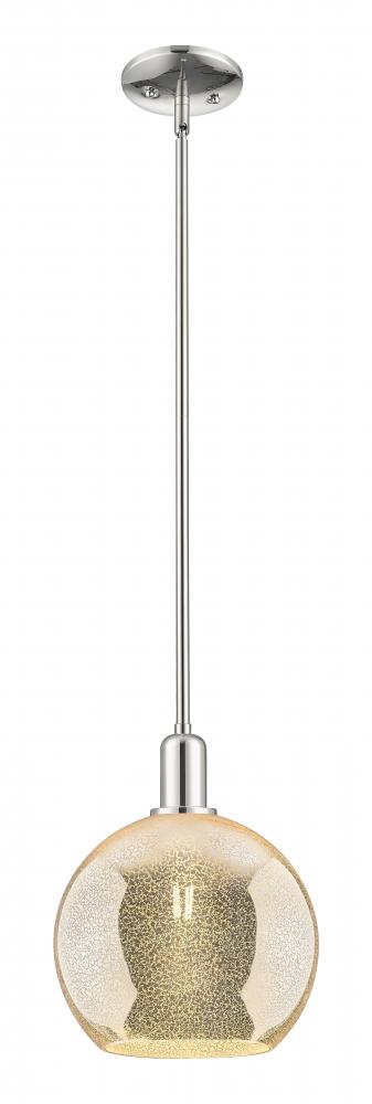 Athens - 1 Light - 10 inch - Polished Nickel - Stem hung - Mini Pendant