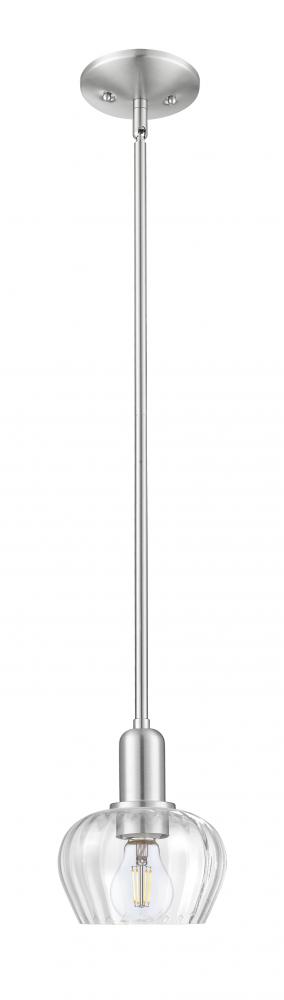 Fenton - 1 Light - 7 inch - Brushed Satin Nickel - Stem hung - Mini Pendant