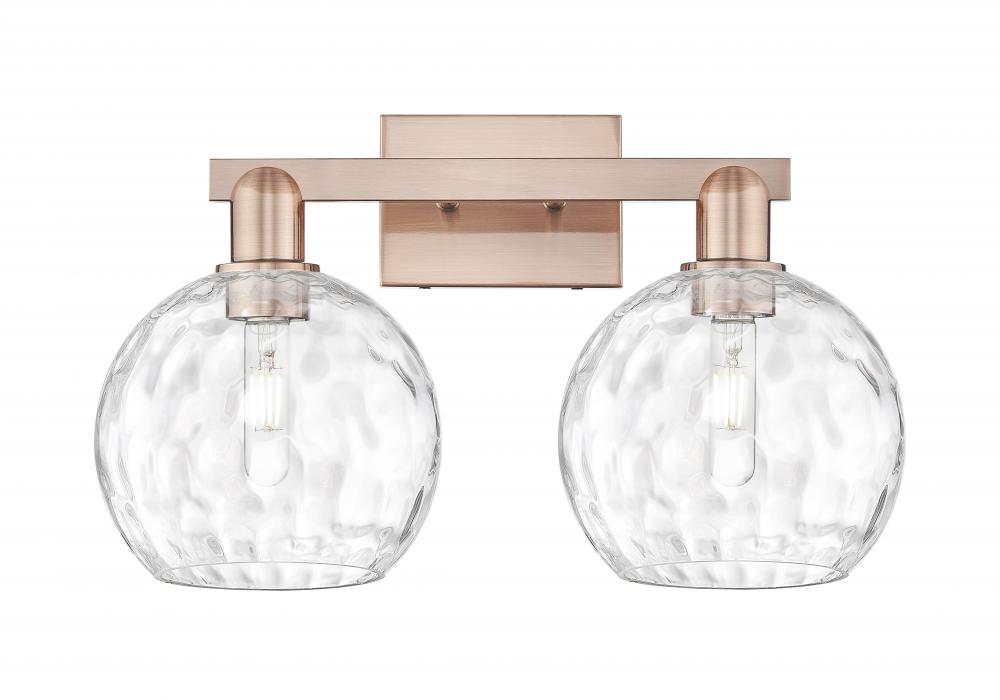 Athens Water Glass - 2 Light - 19 inch - Antique Copper - Bath Vanity Light
