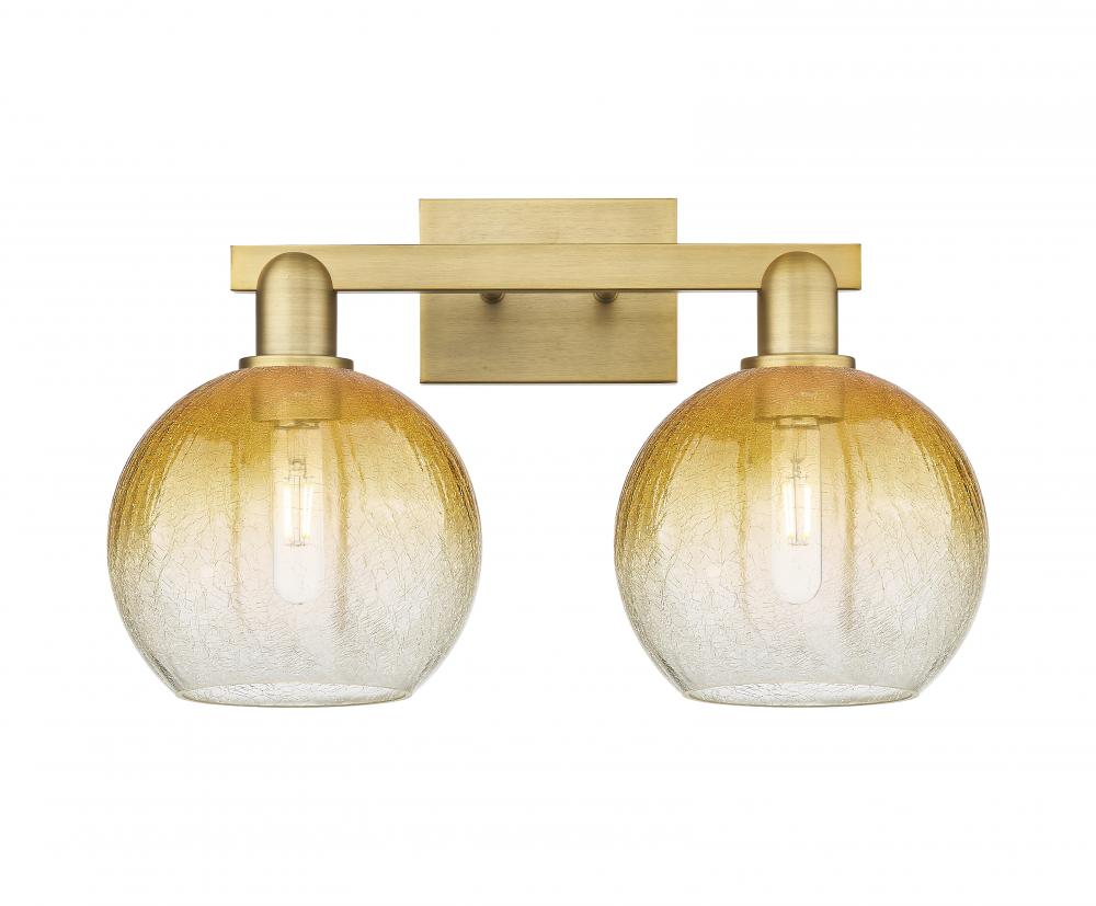 Brookhaven Globe - 2 Light - 16 inch - Brushed Brass - Bath Vanity Light