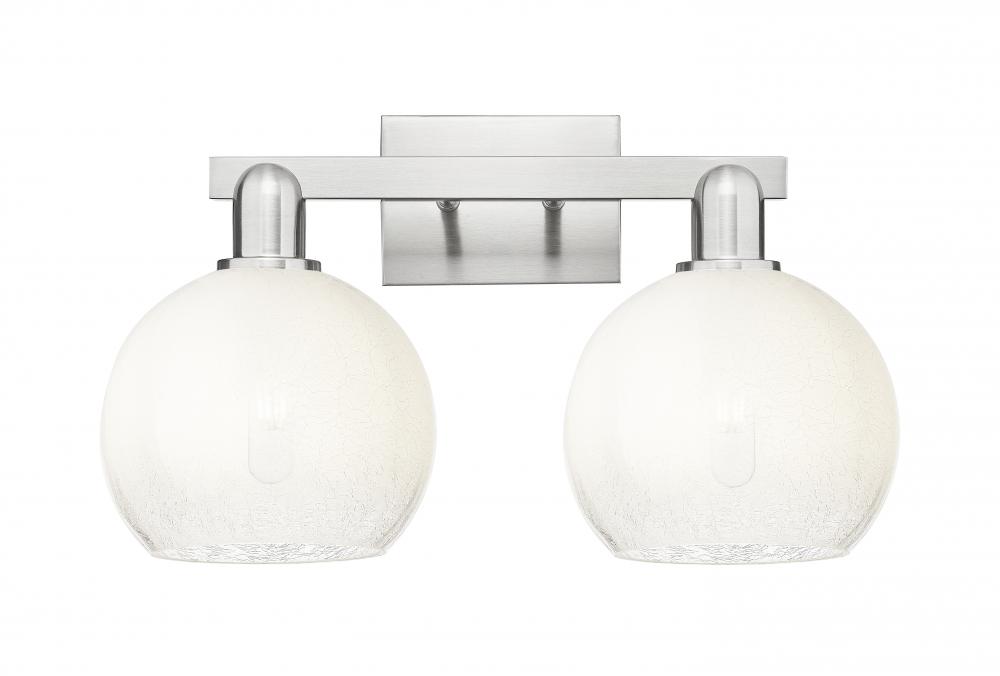 Brookhaven Globe - 2 Light - 16 inch - Brushed Satin Nickel - Bath Vanity Light