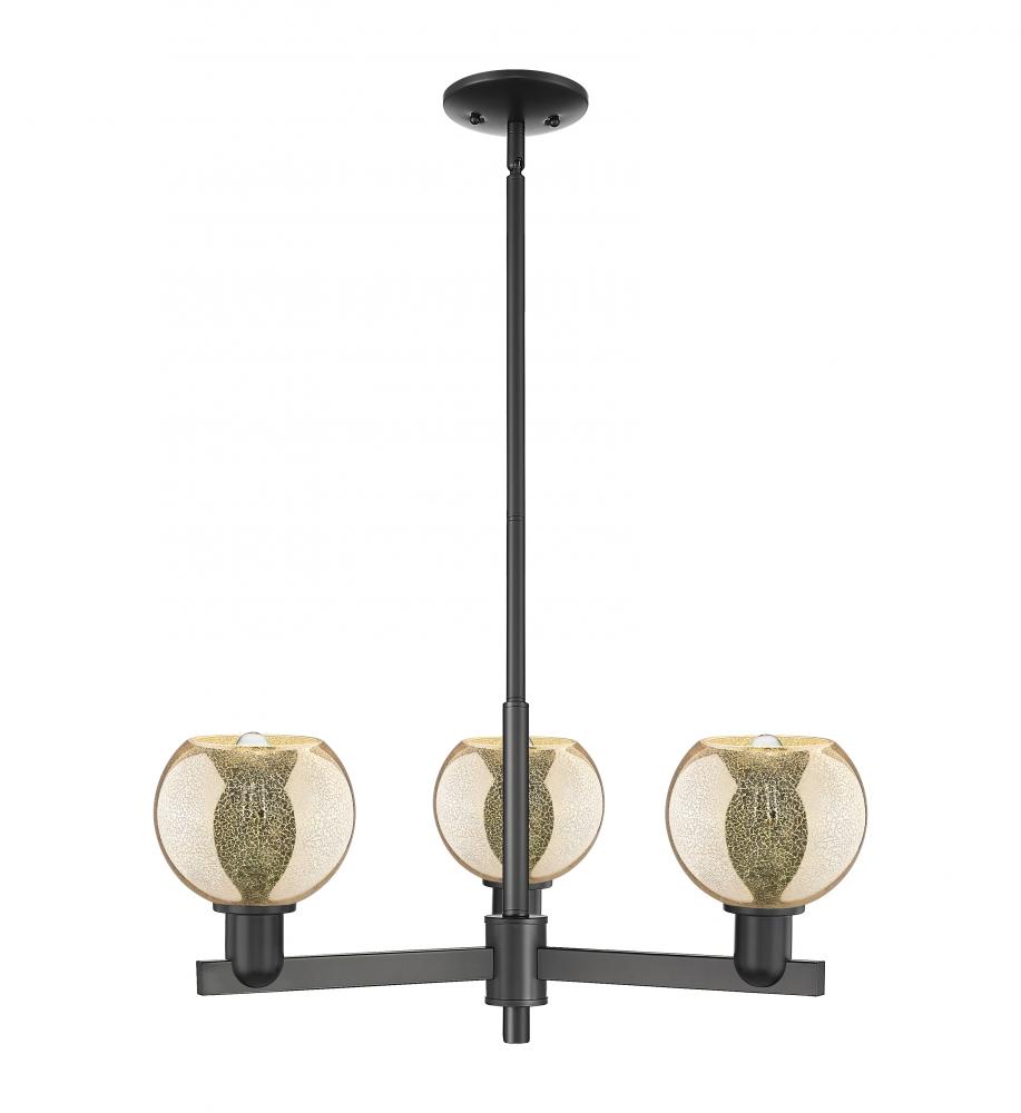 Athens - 3 Light - 28 inch - Matte Black - Stem hung - Pendant
