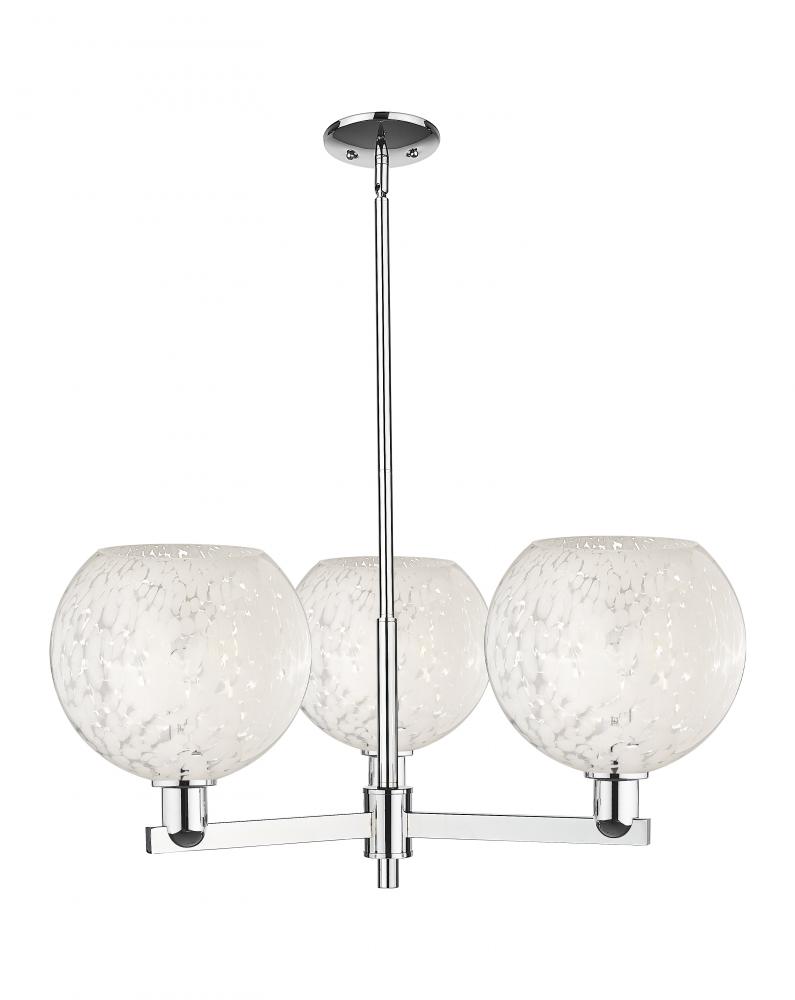 White Mouchette - 3 Light - 32 inch - Polished Chrome - Stem hung - Pendant