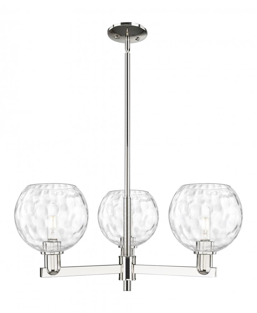 Athens Water Glass - 3 Light - 30 inch - Polished Nickel - Stem hung - Pendant