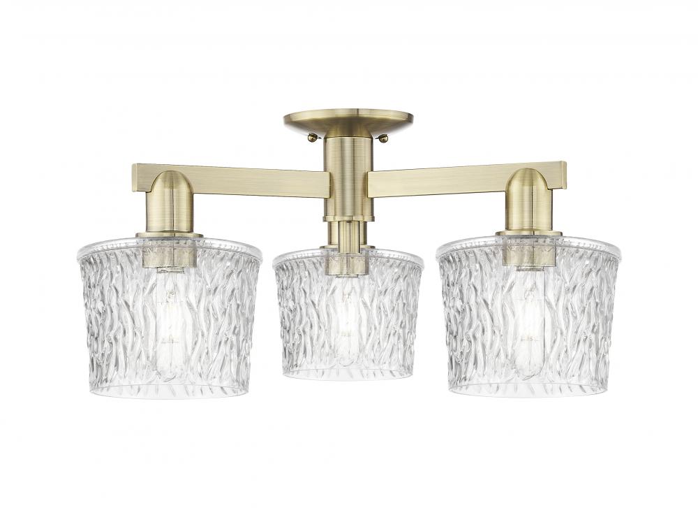 Niagara - 3 Light - 24 inch - Brushed Brass - Semi-Flush Mount