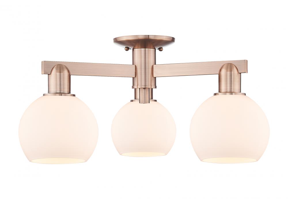 Athens - 3 Light - 23 inch - Antique Copper - Semi-Flush Mount