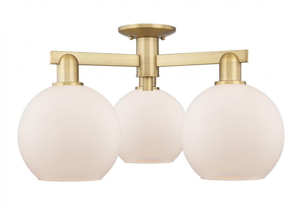 Athens - 3 Light - 26 inch - Brushed Brass - Semi-Flush Mount