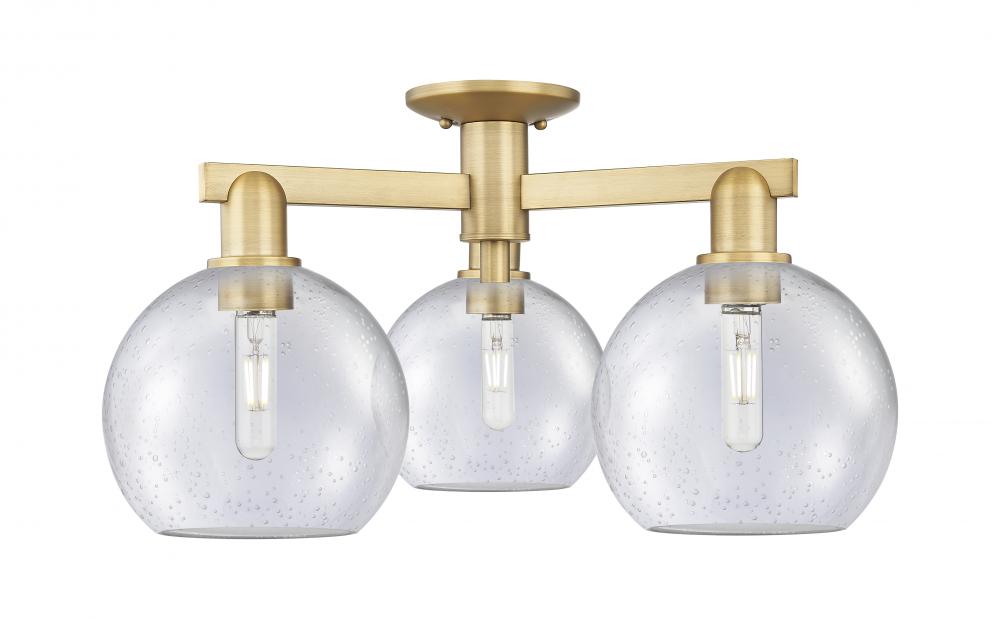 Athens - 3 Light - 26 inch - Brushed Brass - Semi-Flush Mount