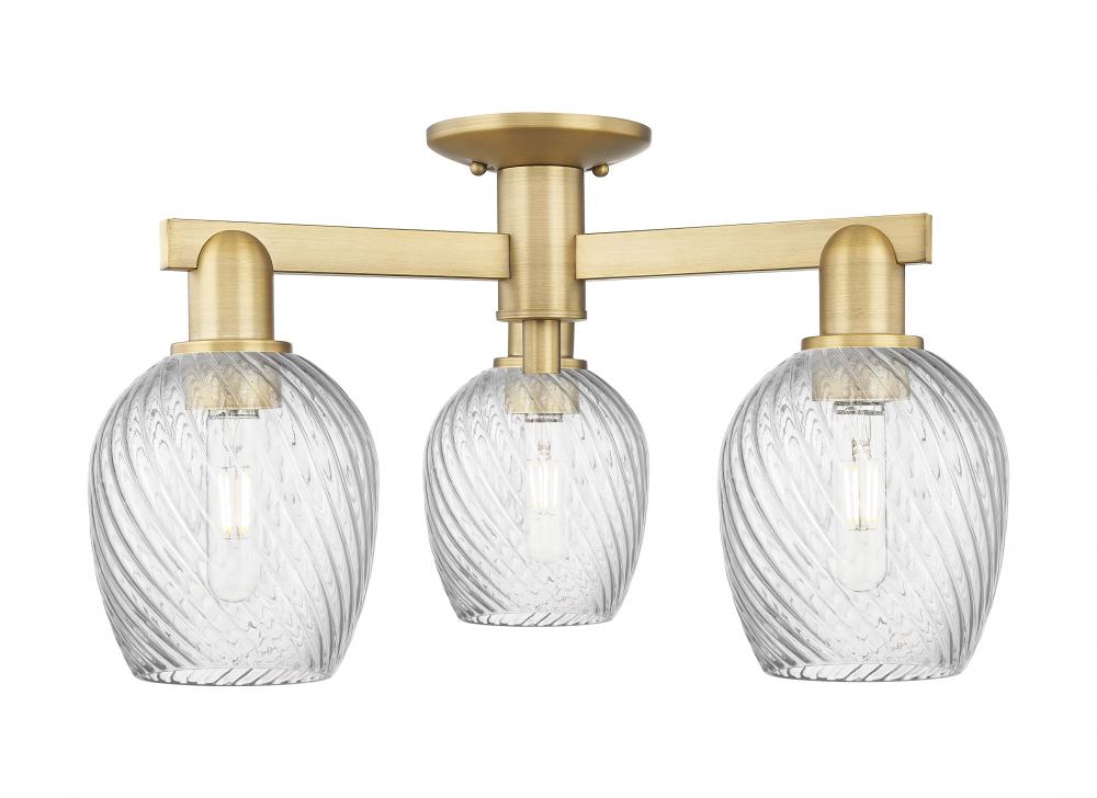 Salina - 3 Light - 23 inch - Brushed Brass - Semi-Flush Mount