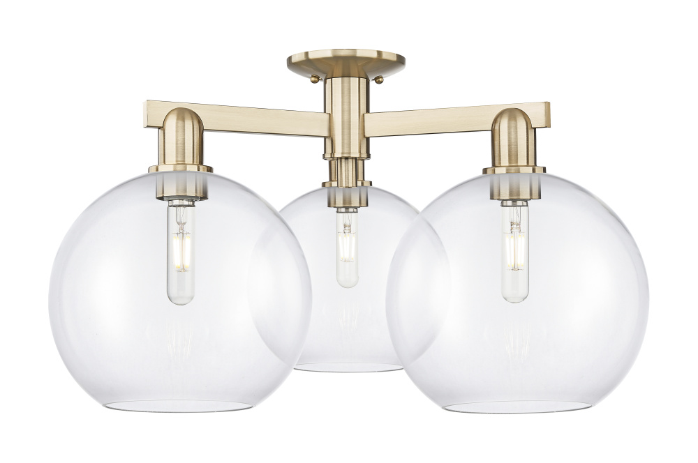 Athens - 3 Light - 28 inch - Champagne Bronze - Semi-Flush Mount