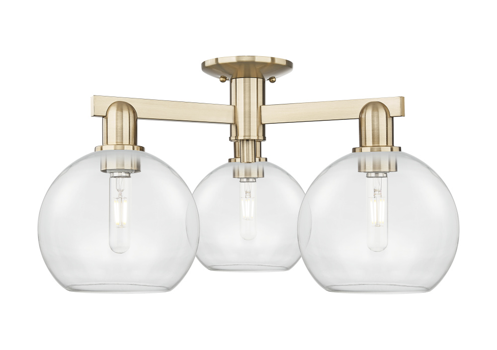 Athens - 3 Light - 26 inch - Champagne Bronze - Semi-Flush Mount